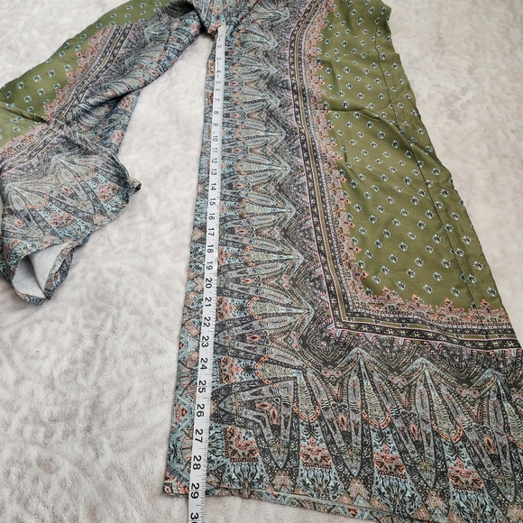 Free People Britt Printed Playsuit Jumpsuit Romper Silky Wide Leg Size 4 - Picture 14 of 16